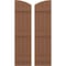Ekena Millwork Americraft 4-Board (3 Batten) Wood Joined Board-n-Batten Shutters w/Ellipt Top, ARW401BE414X77BTH, PR ARW401BE414X77BTH - alternate 1